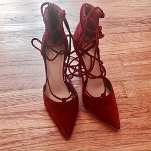 Shoe Republic LA Suede Lace Up Chunky Heeled Ankle Boots main image 0